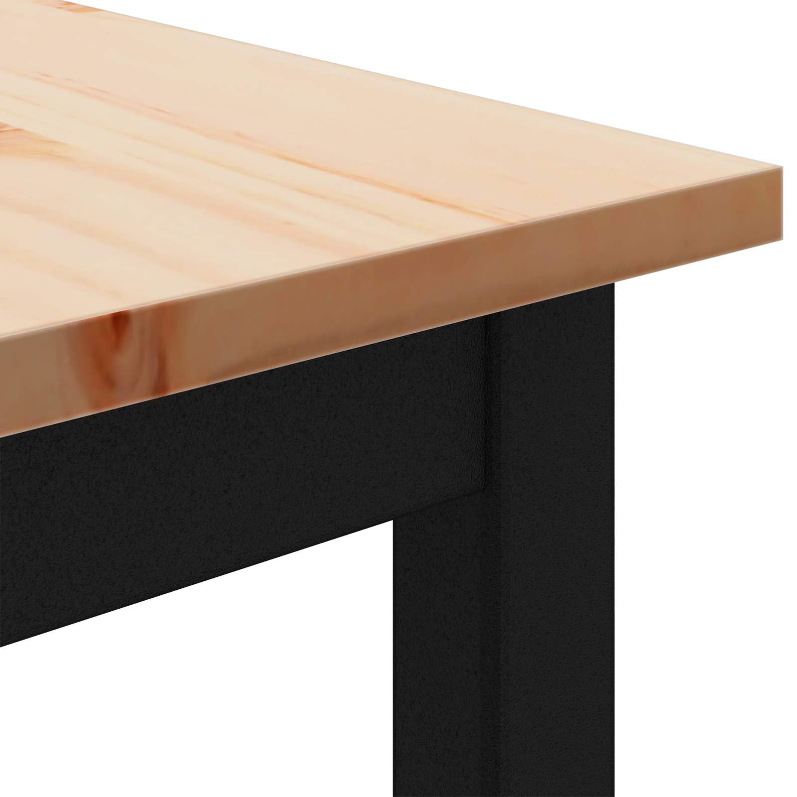Mesa de bar natural 70 x 70 x 105 cm de madera maciza de pino, patas de metal con barra en forma de H, para cocina y comedor, 80 kg, moderna, ahorra espacio, estilo industrial