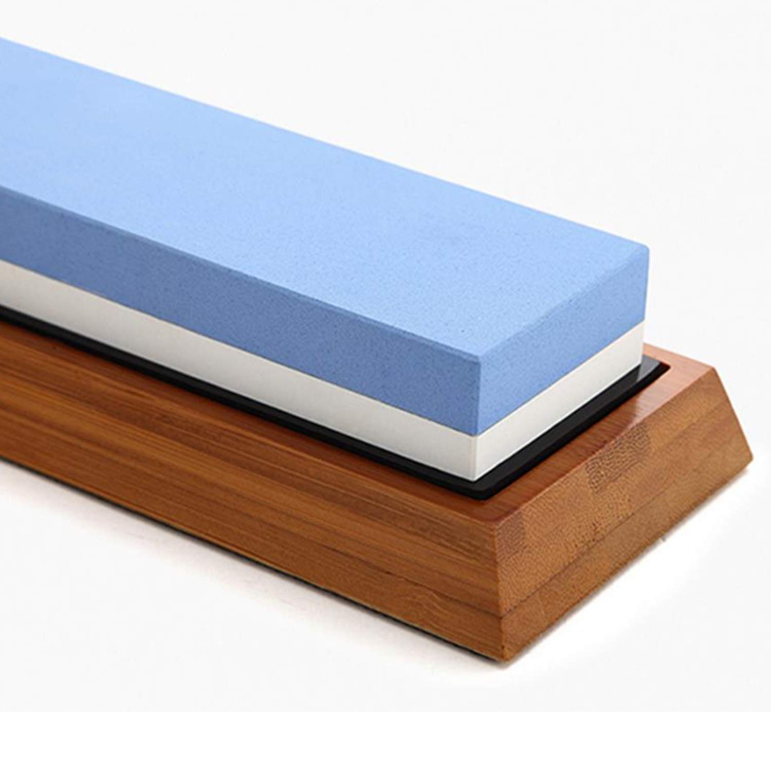 Pietra per Affilare 2-in-1, Affilacoltelli Professionale cote Combinazione - con Stand Silicone Antiscivolo (1000/6000 Grit/Set)
