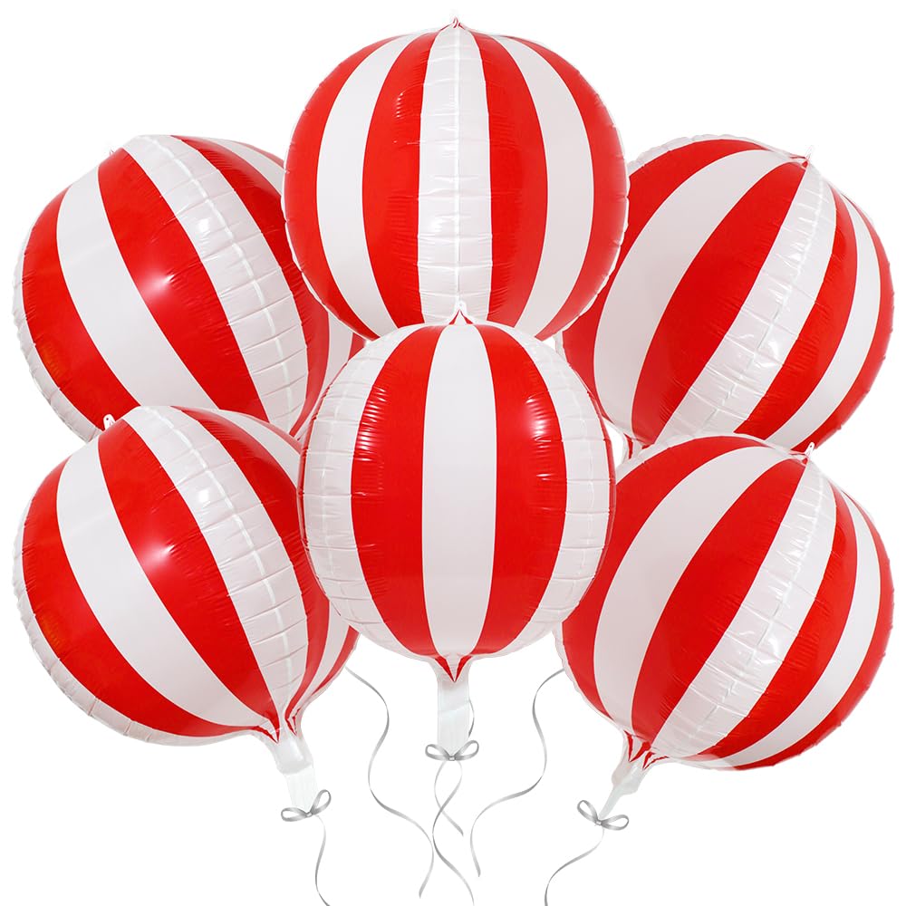 Amazon.com: Deermon Jumbo Red White Circus Clown Balloon, 6 Pack