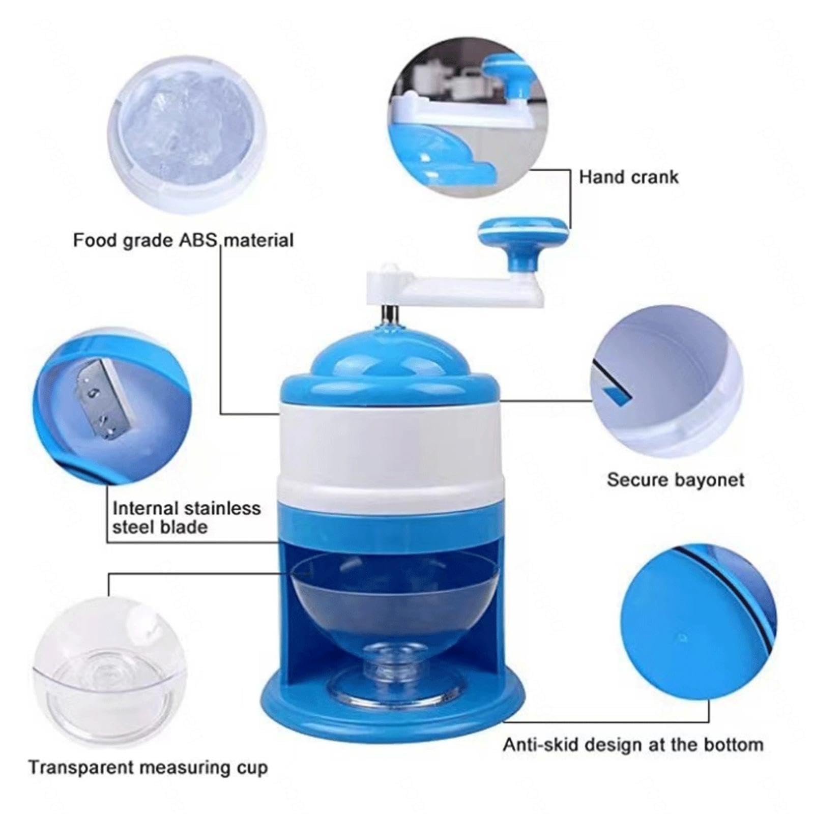Amazon.com: FBITE Hand Crank Ice Crusher, Mini Portable Ice