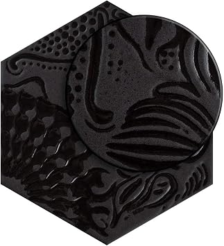 Gaudi Lux Hex Black 8-5/8 x 9-7/8 Porcelain Floor and Wall Tile