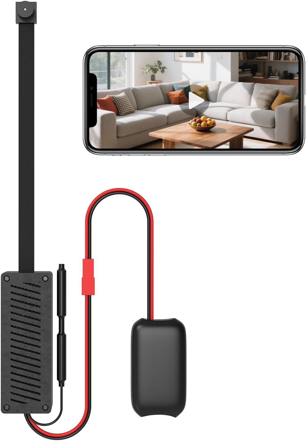 2K Hidden Camera, DIY WiFi Camera Module, Mini Wireless Spy Cam, Nanny Cam for Home Security, Dual Band 2.4GHz/5GHz WiFi, Motion Detection, Remote Viewing, Rechargeable Battery
