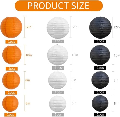 Miniatura 139 de BEISHIDA Faroles de papel redondos amarillos de 12 pulgadas, decorativos, colgantes, asiáticos, chinos, japoneses, lámpara para cumpleaños