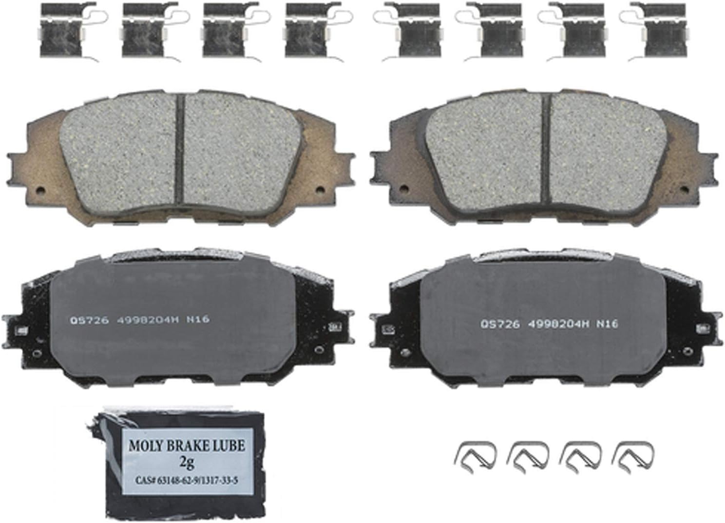 Wagner QS ZD1210A Disc Brake Pad Set, Slotted for Enhanced Performance, Fits 2014–2019 Toyota Corolla