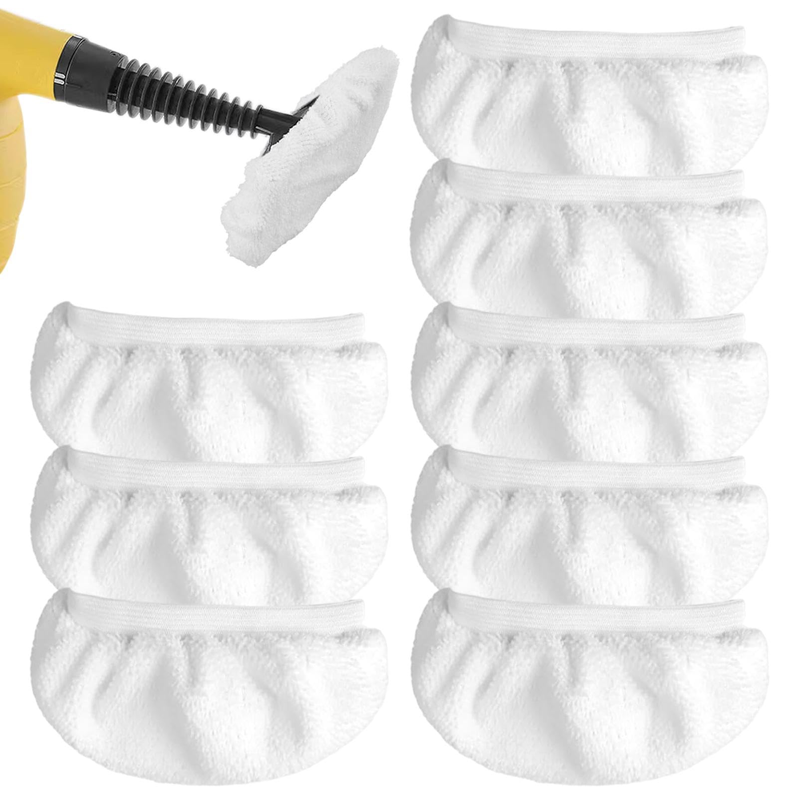 Zolventiq 8 Microfibre Steam Cleaning Cloths, Washable Replacement Cloths, Handheld Steam Cleaner Accessories for Cleaning Floors, Glass, Windows, Walls