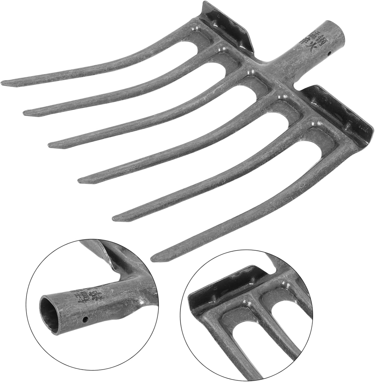 High-Performance Steel Soil Loosening Fork Four-Tooth Agricultural Implement for Efficient Garden Preparation and Maintenance Easy to Mount Handle Replacement