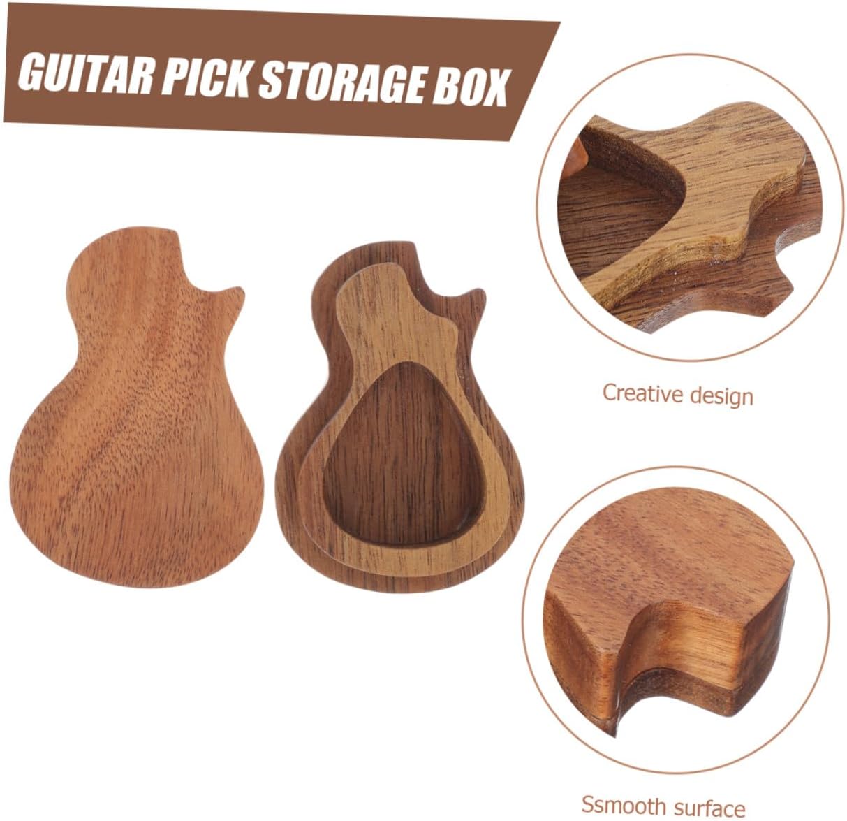 Wooden Guitar Pick Case for Travel and Music Party Organizer image 3
