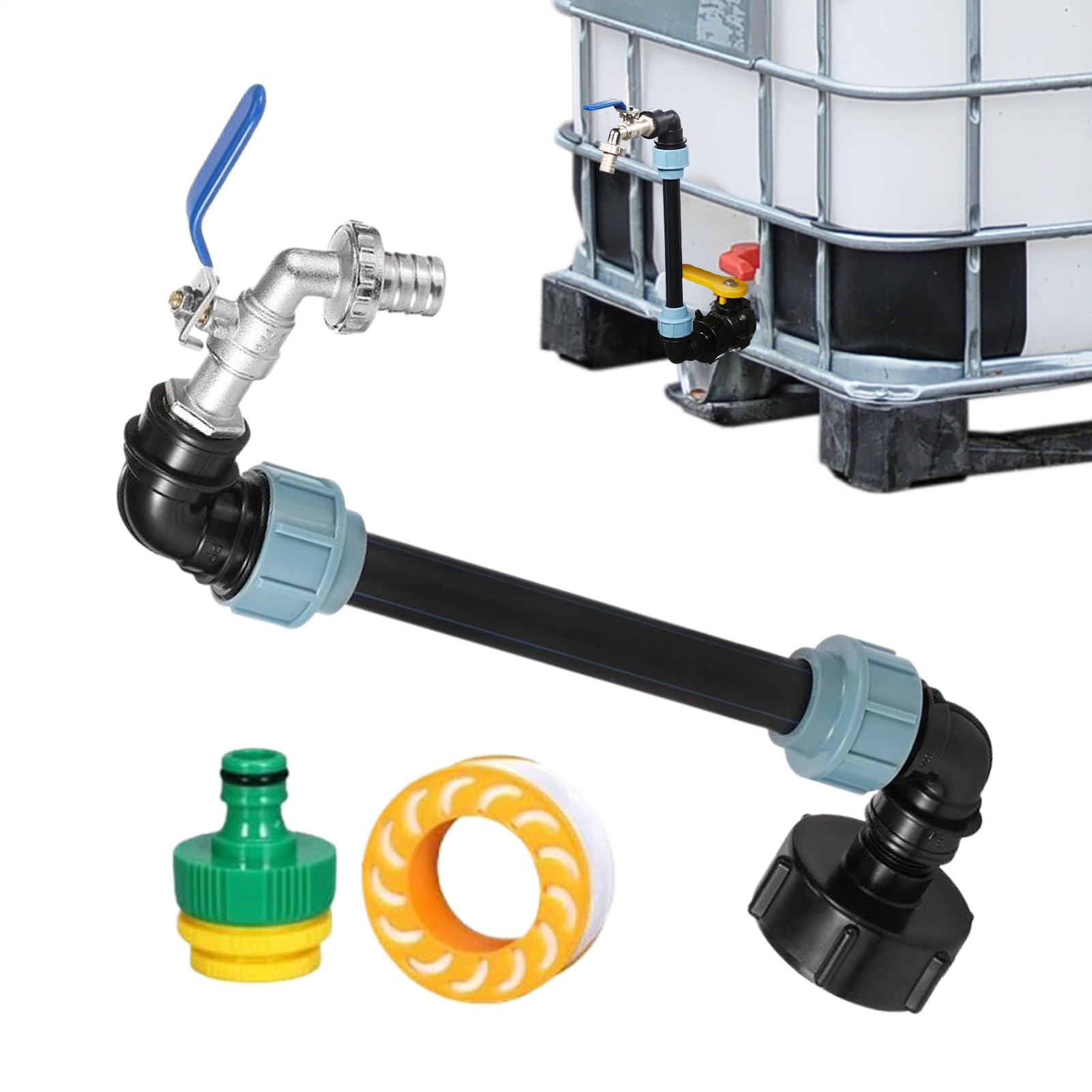 Accesorio de cubo de agua de 3/4 pulgadas con tubo extensor para riego cómodo en el jardín