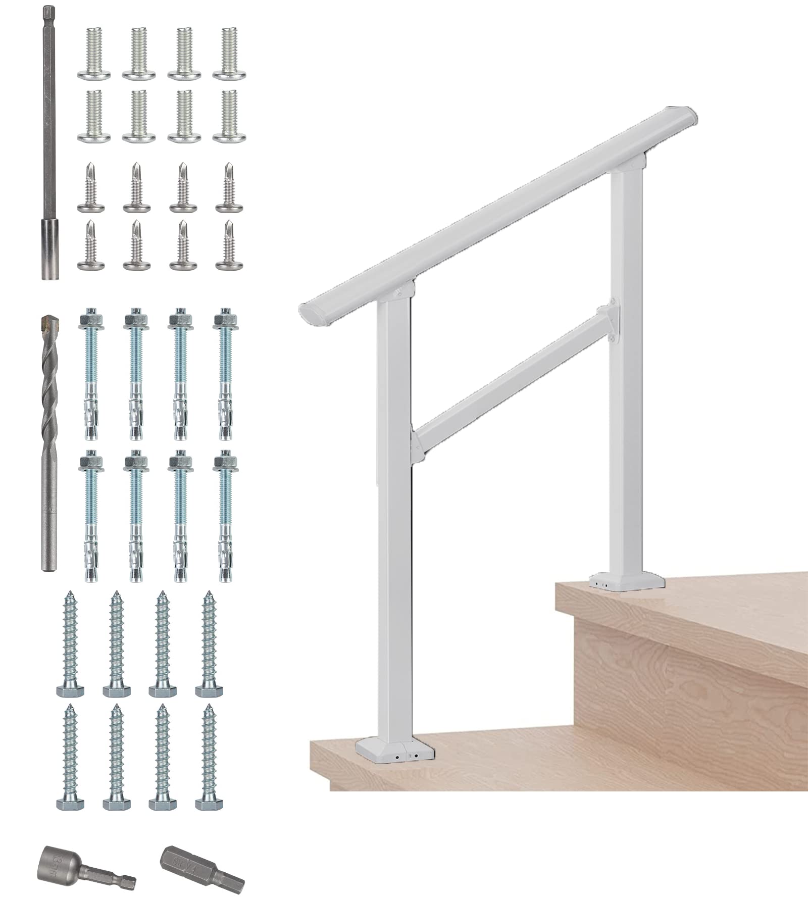 Handrails for Outdoor Steps 3 Steps Handrail  