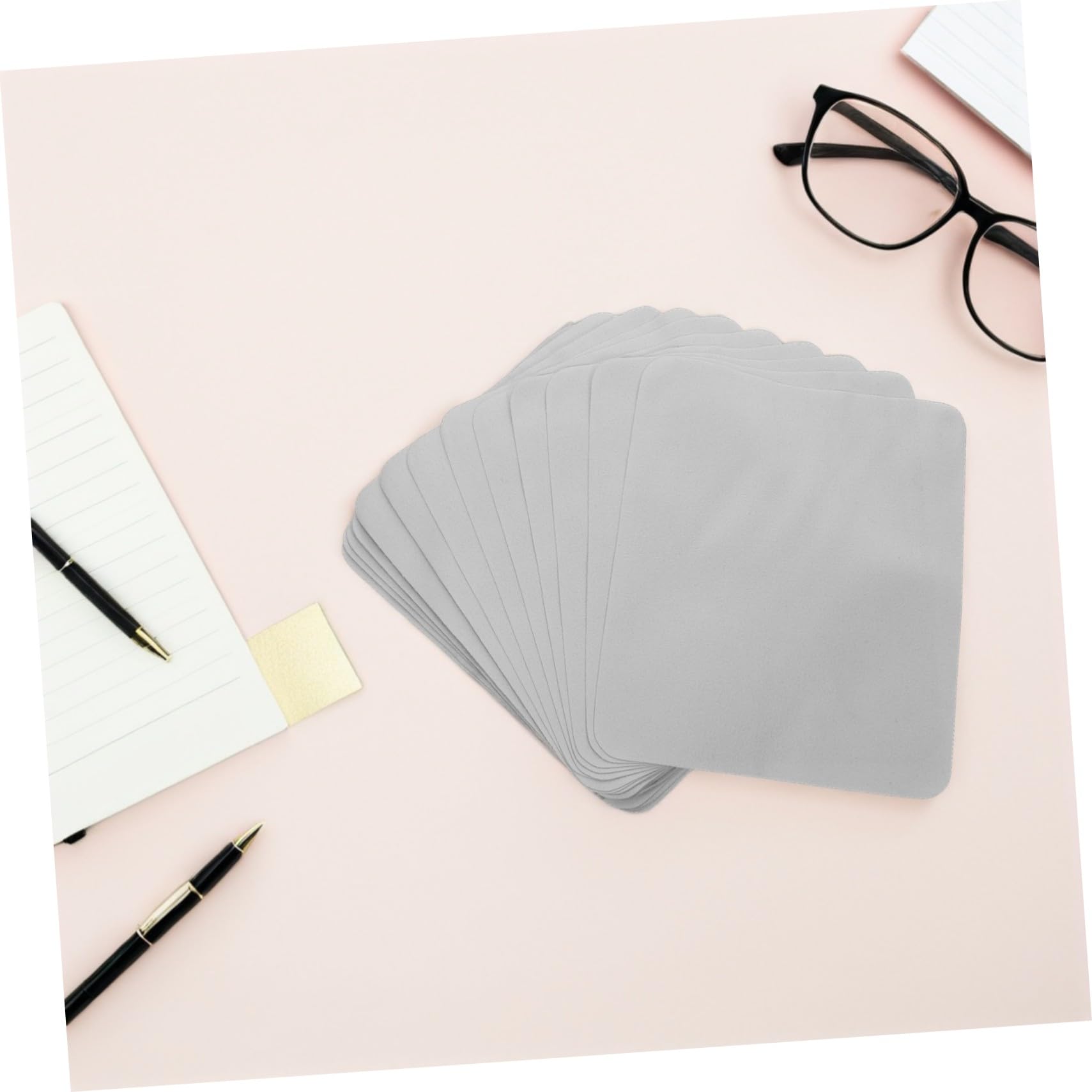 100 Paños De Limpieza Para Gafas Paño De Microfibra Para Teléfono Gafas Cámaras Lentes Gris