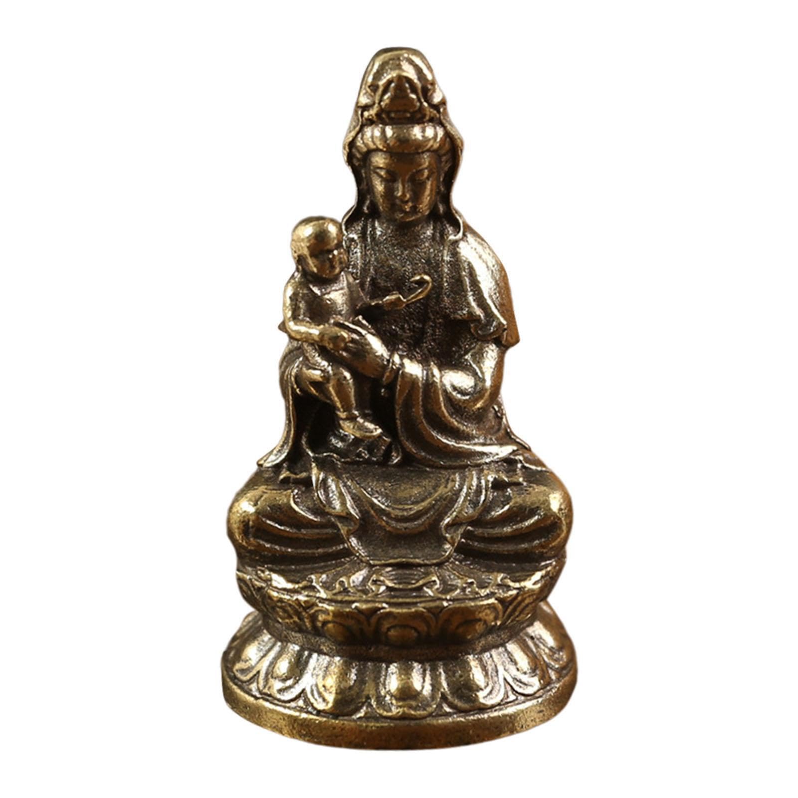 AMSLSIU Buddha Figurine Brass Unique Sculpture Enhancing Positive Energy