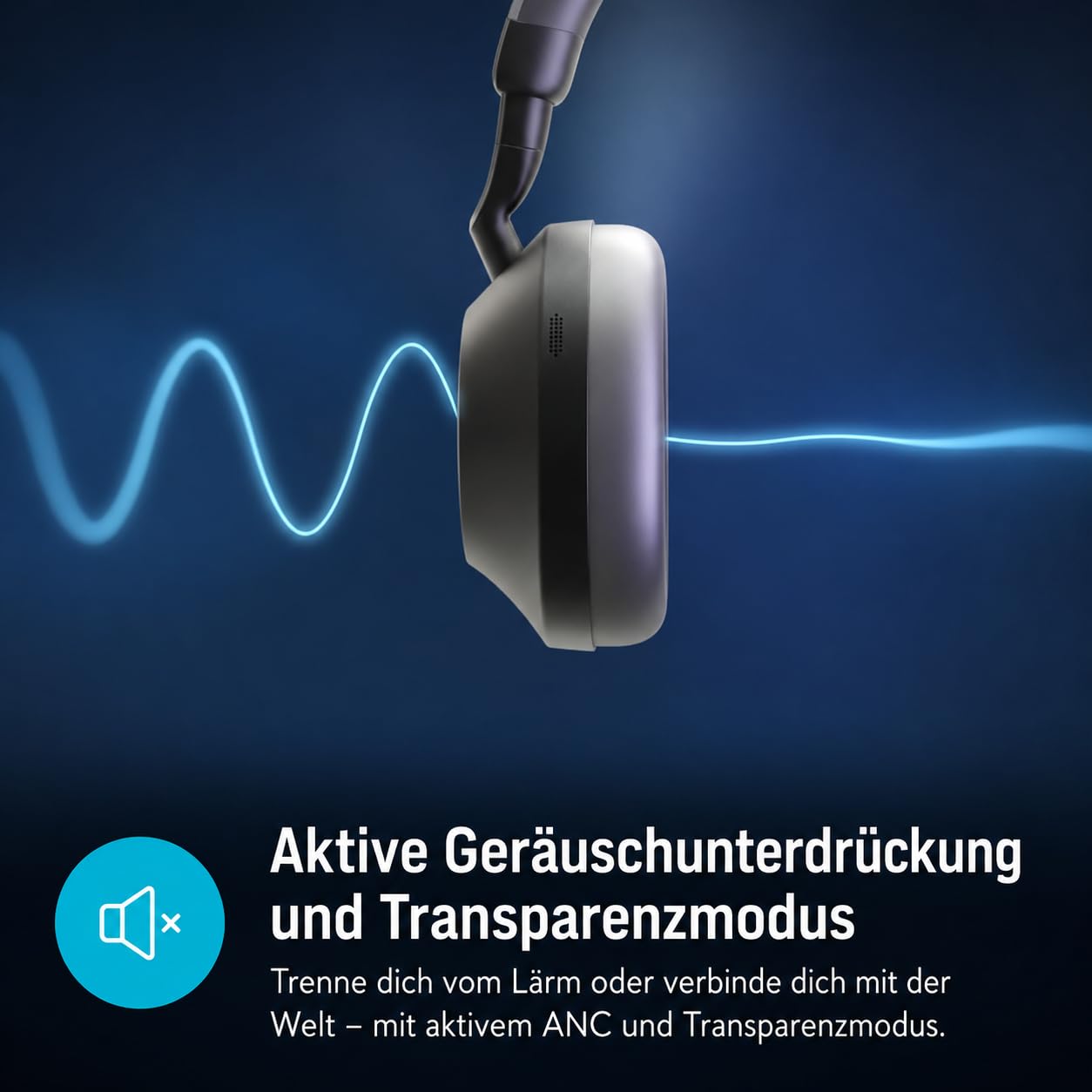 Nilait Aera Auriculares Inalámbricos Bluetooth 5.4 con Cancelación de Ruido ANC, Drivers 40mm, 4 Micrófonos, Sonido Envolvente, Batería Larga Duración, Cascos Bluetooth Negros