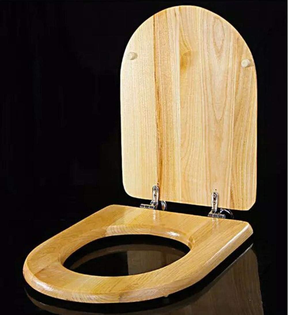 Durable plastic Wooden Toilet Seat - Slow Close, Bottom Fixing For Home Bathroom Easy to clean(V Type)