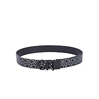 Calvin Klein Uomo Cintura Metal Bombe Mono Reversibile, Nero (Ck Black Smooth/Classic Mono)
