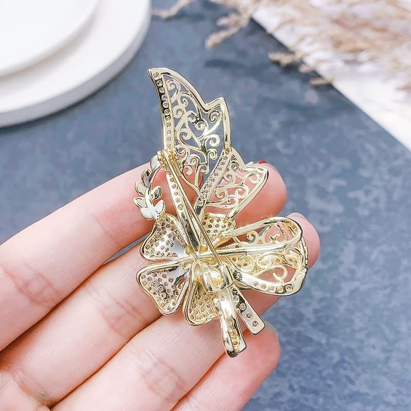 Broche fleur de perle pour veste et pull avec épingle décorative élégante - 4
