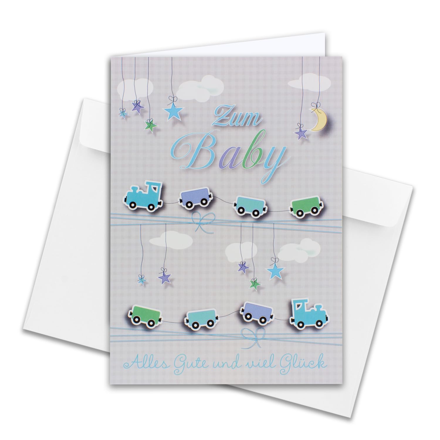 Maxi Biglietto Auguri OH BABY Formato DIN A4 Per Nascita, Con Busta, Carta Patinata Lucida, Interno Scrivibile