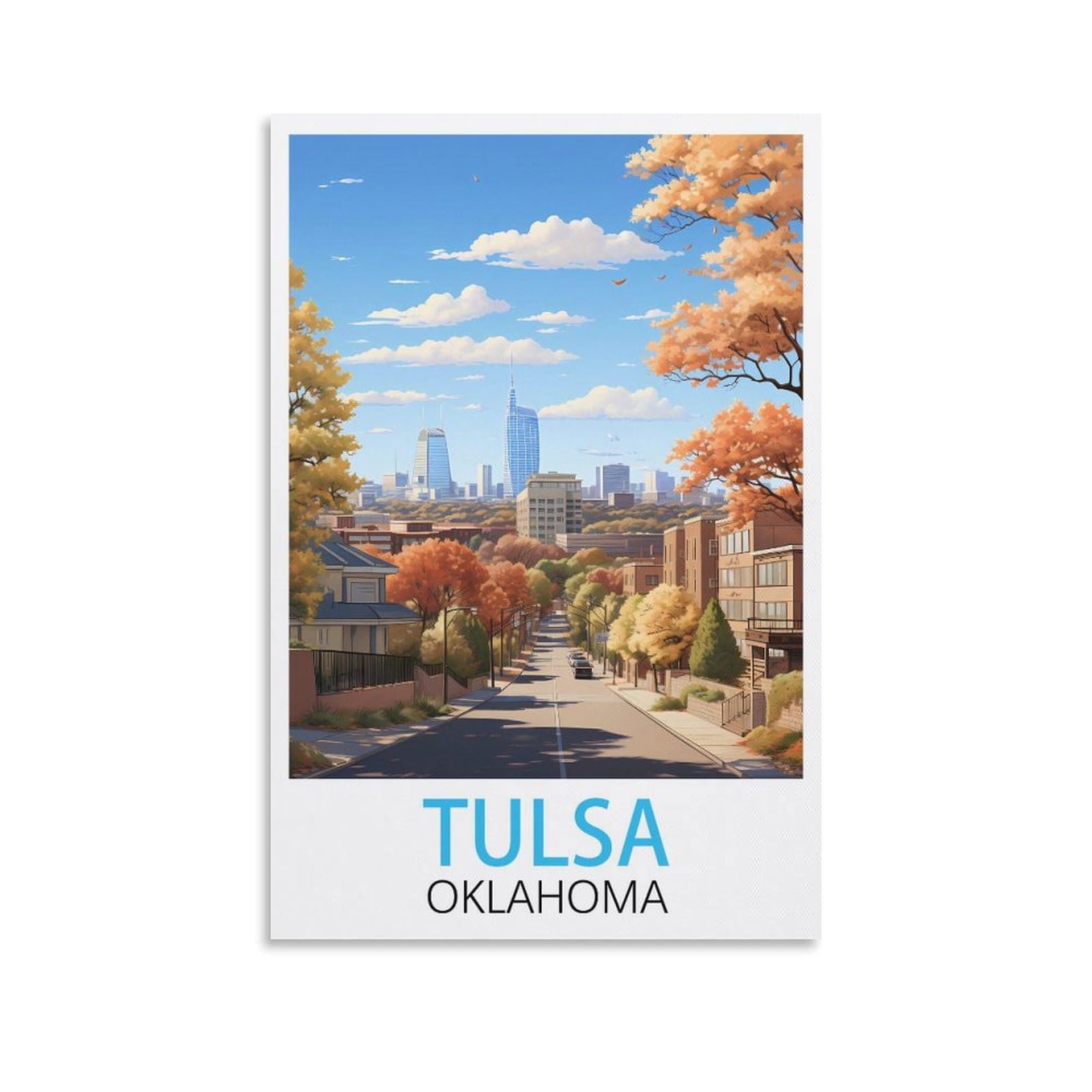 Metal Tin Sign Plaque Poster,Tulsa Oklahomas,Tin Sign Retro Wall Art Poster for Home Man Cave, Cafe Bar Wall Decor 30x40cm