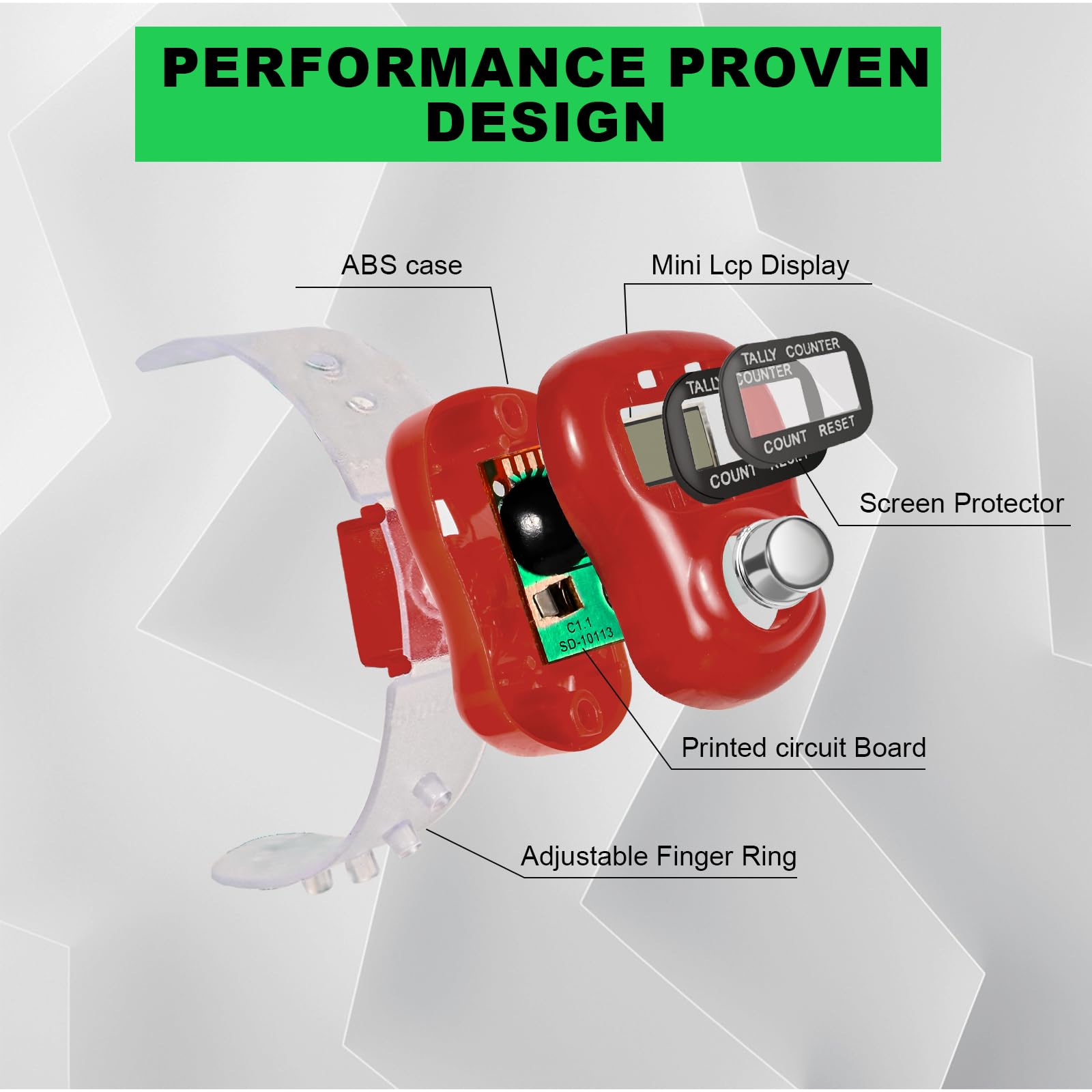 Contatore Manuale A Dito Con Display LCD | Clicker Per Conteggi Lap, Maglia O Sport | Resettabile E Portatile - Foto 5