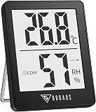 DOQAUS Petit Thermometre Interieur, 5s lecture Hygrometre de Haute Précision Moniteur Température et Humidité, Hygrometre Interieur Numérique pour Confort du Bureau à Domicile Thermometre de Reptile - 1