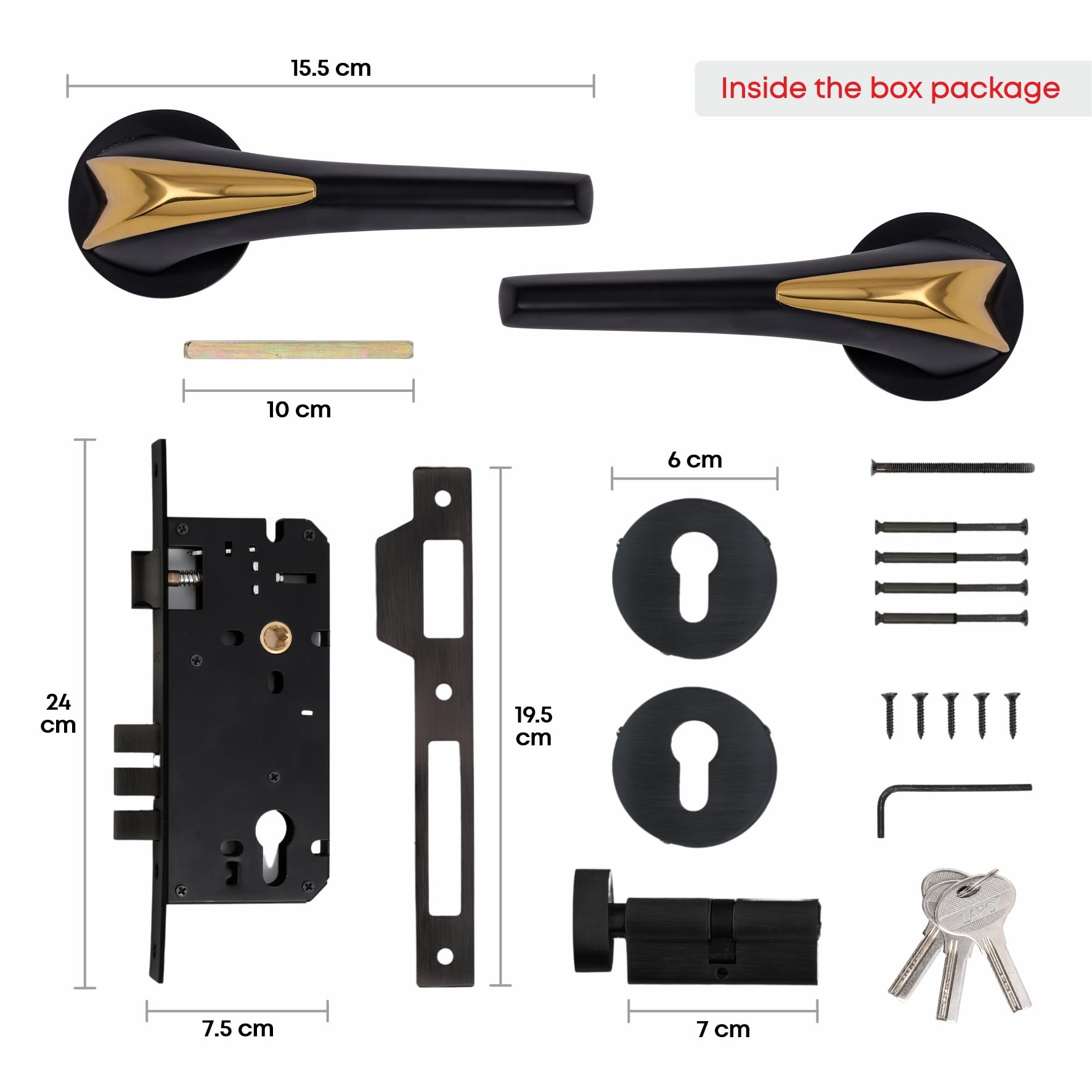 LAPO Mortise Lock - Heavy-Duty Door Lockset -2