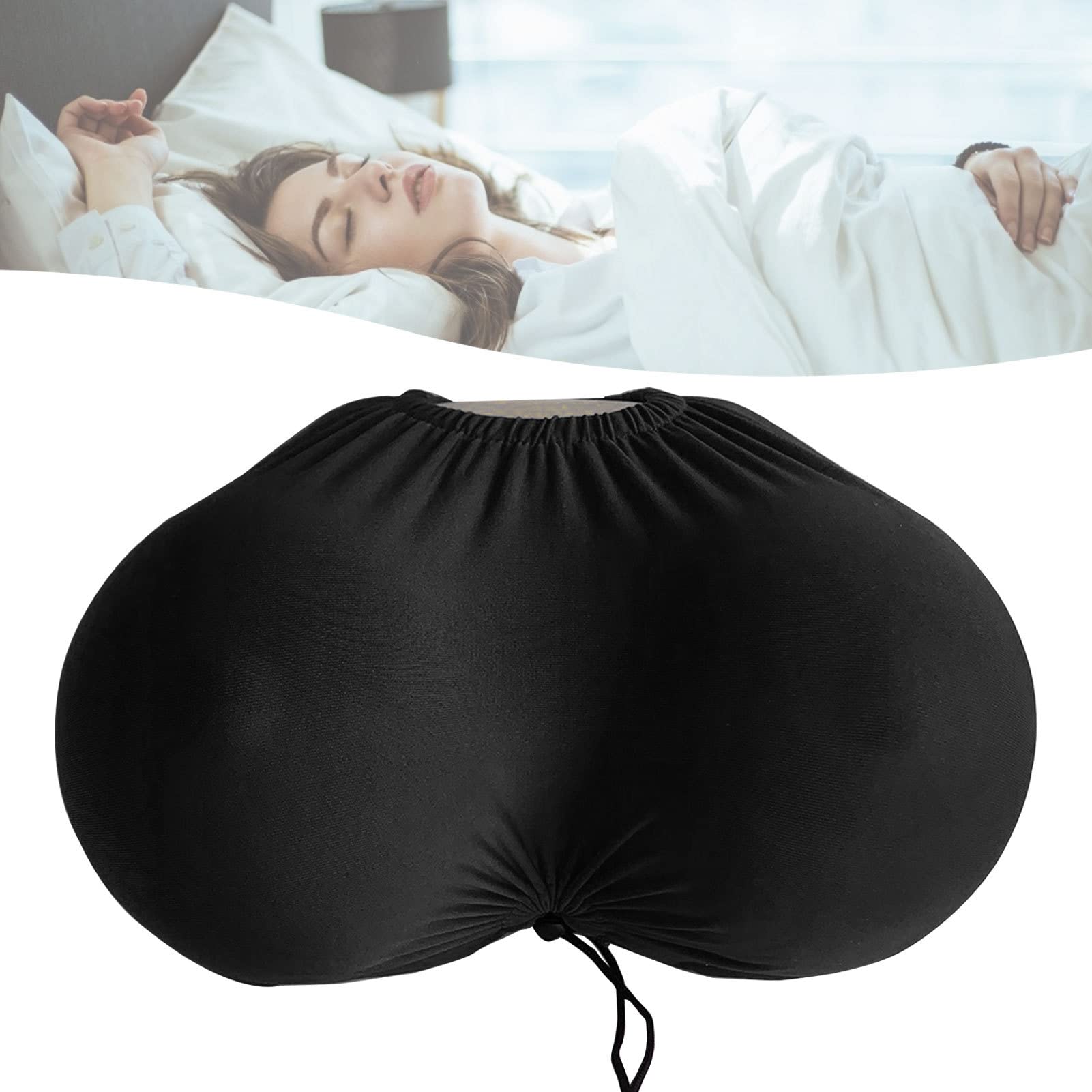 Dous Men's Black Buding Boobs Breasts Pillow Cushion,Ergonomic Breast Cushion Latex Chest Pillow,Latex Chest Pillow With Pillowcase, Foam Sleep Pillow For Neck P-Ain Sleep Pillow For