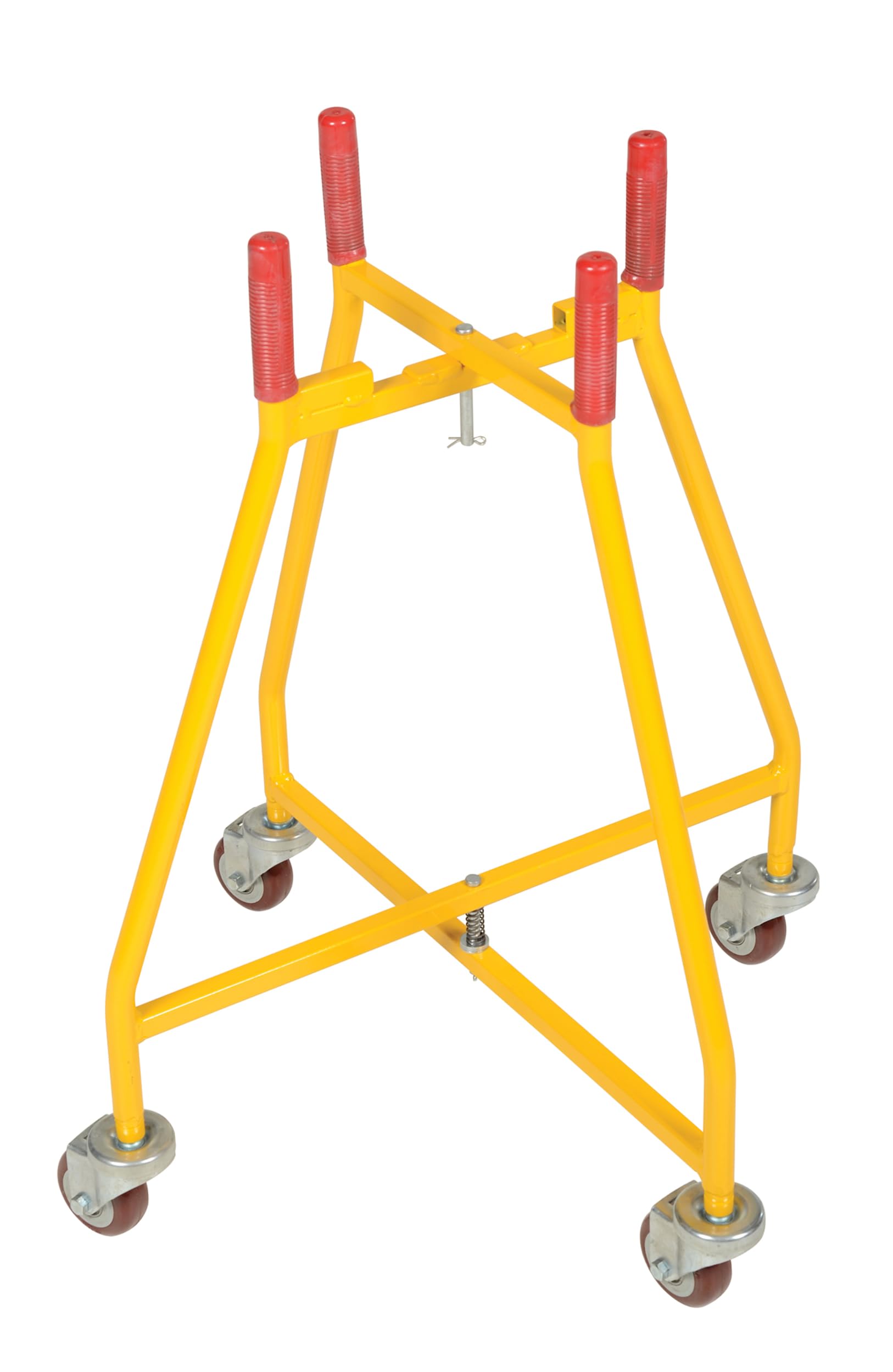 Vestil PDOL-26 Steel Ergonomic Elevated Bucket and Pail Dolly 29-3/8 in. x 29-3/8 in. x 32-1/8 in. 100 Lb. Capacity Yellow