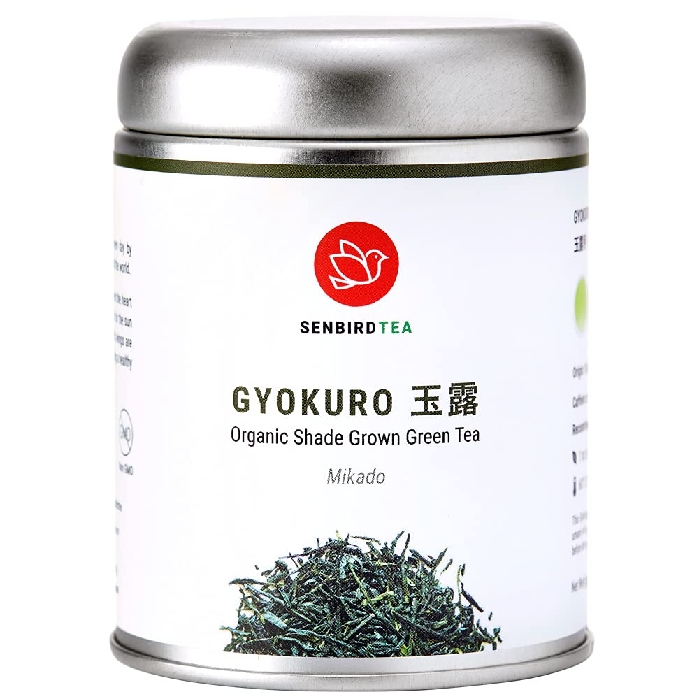 Senbird Organic Gyokuro, Japanese Shade Grown Green Tea - Mikado From Kyoto Japan - Imperial Loose L
