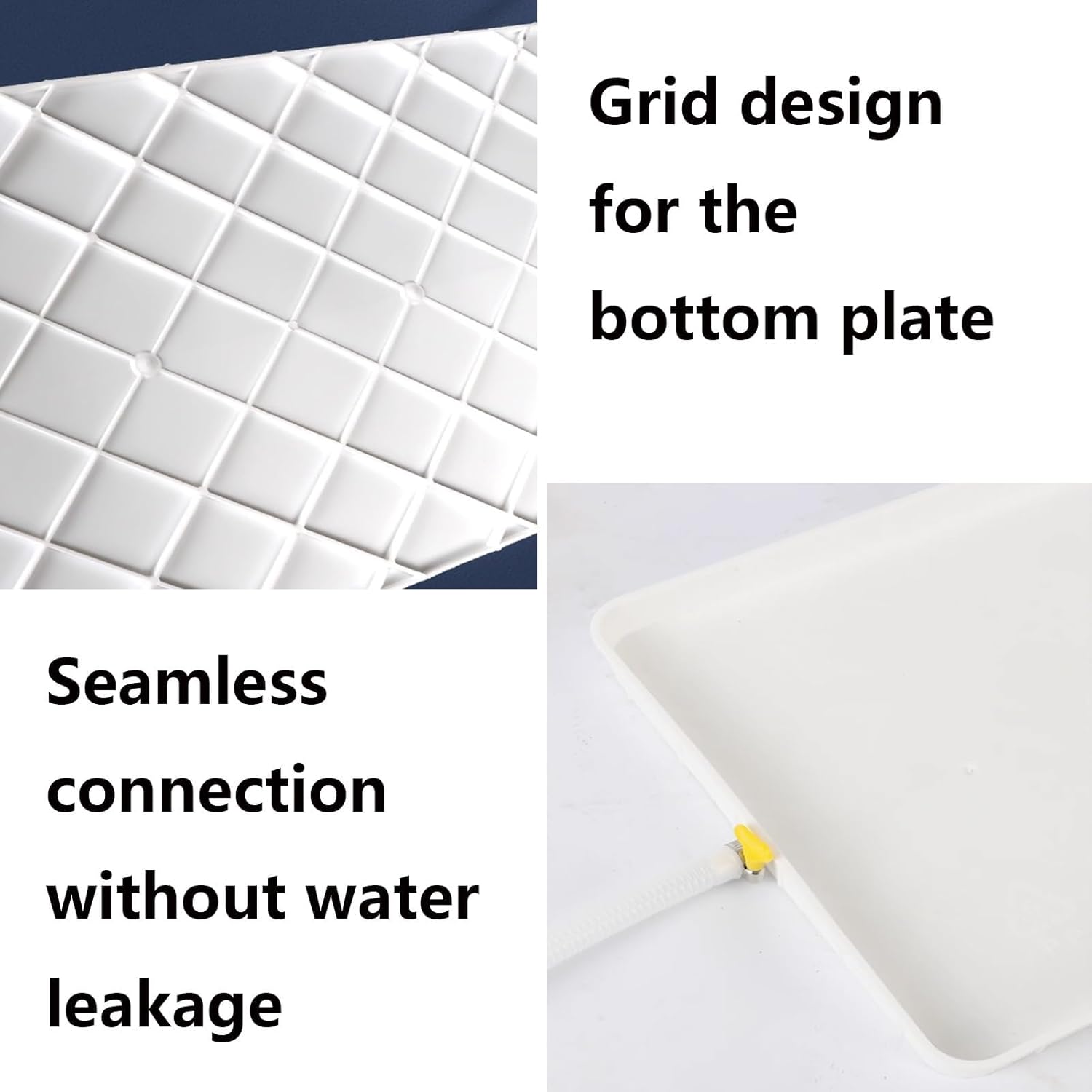 Universal AC Drip Pan with Drain Hose - Leak-Proof PP5 Plastic Tray for 1-5P Outdoor Units, 2 Sizes (3-5P, 200cm Hose) - Essential HVAC Accessory