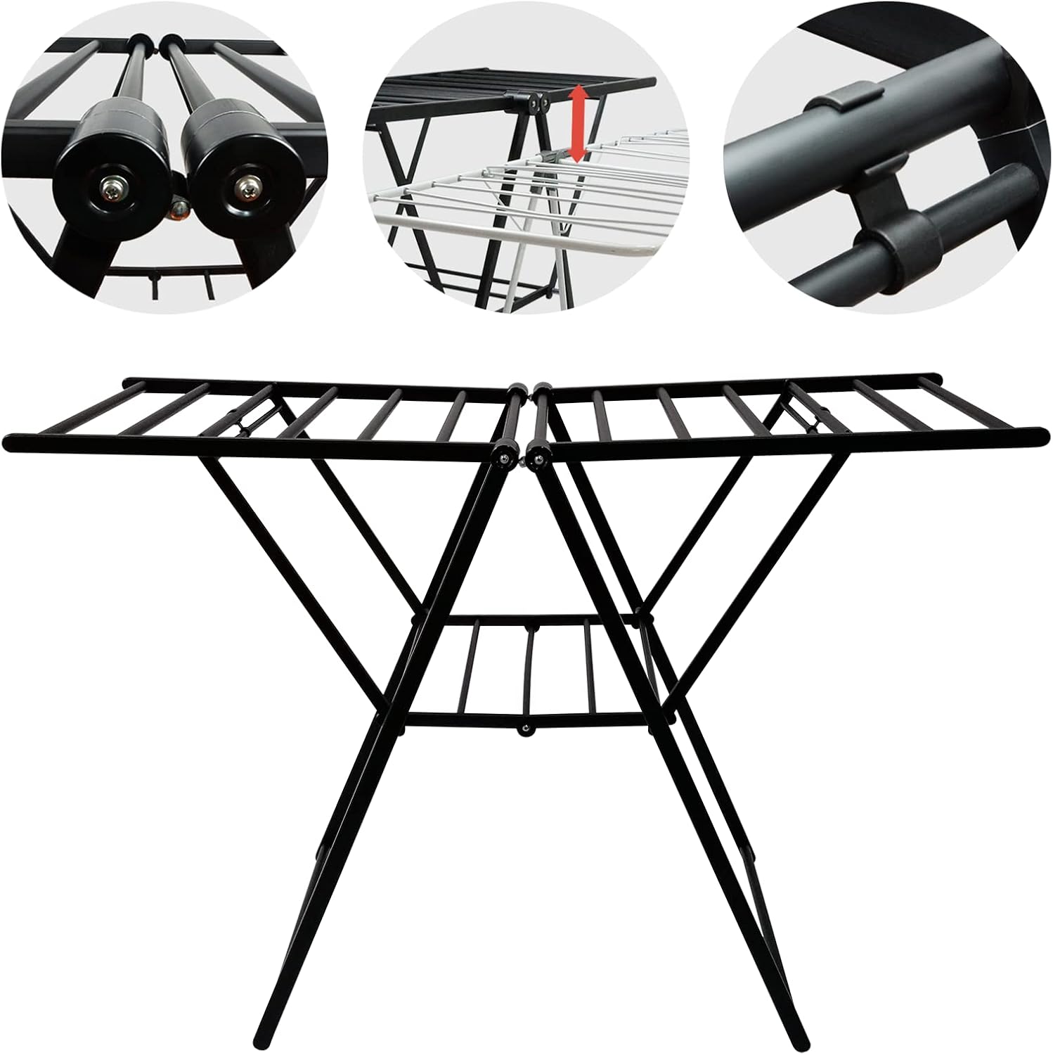 Premium Foldable Clothes Drying Rack with Extra Height