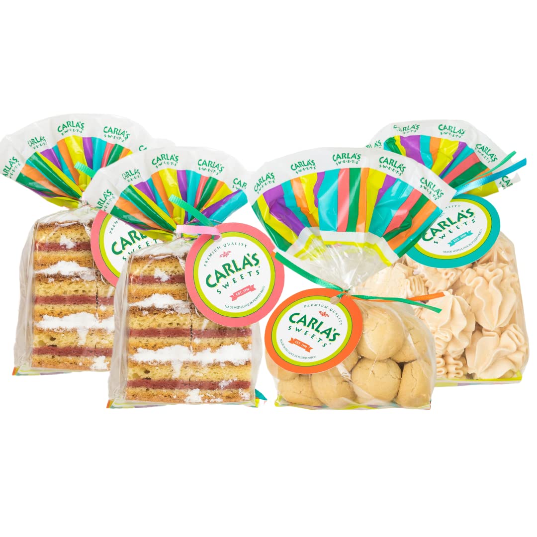 Carla's Sweets Assortment 18 (2 Guava Cakes, 1 Meringue, 1 Mantecadito Bags)