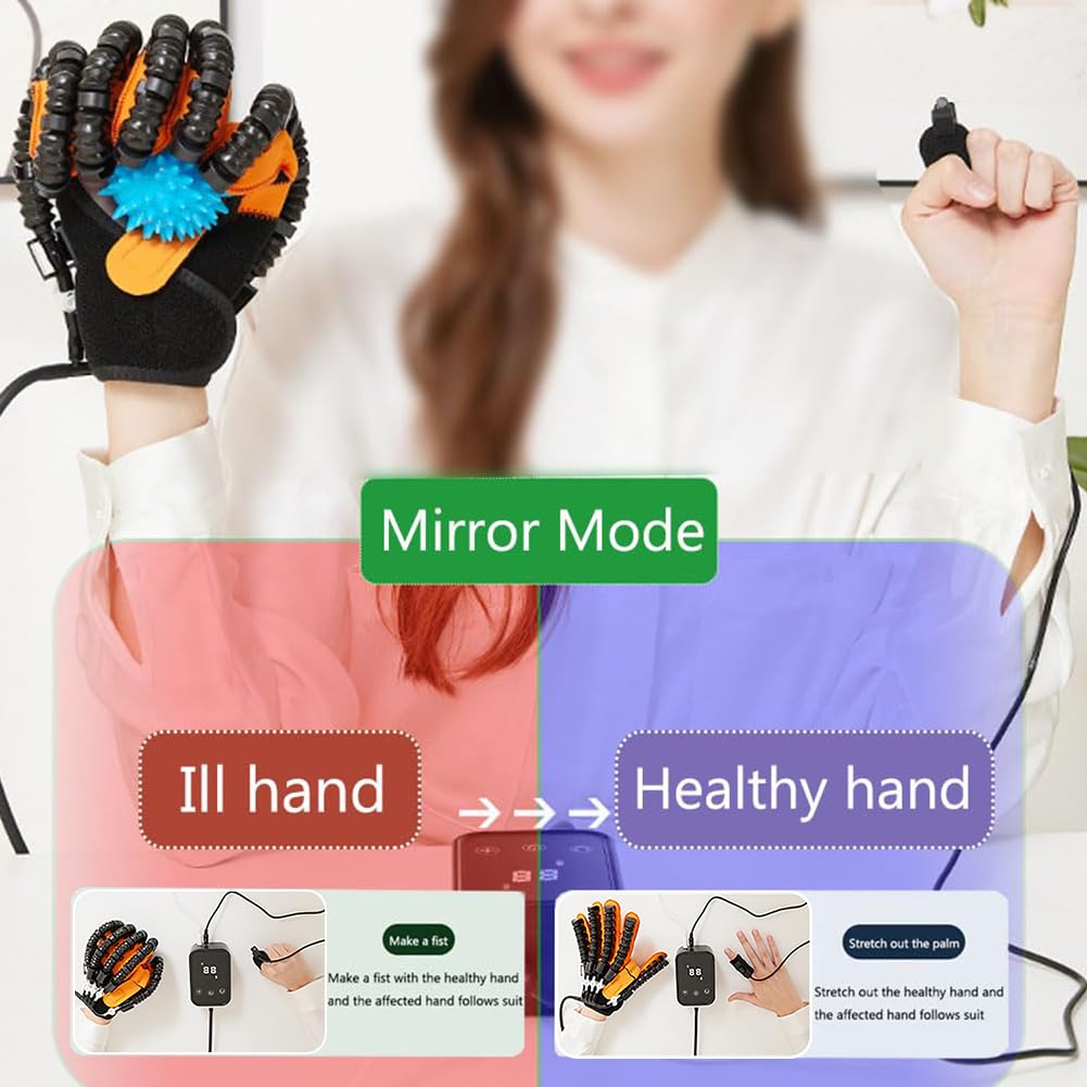 GAOXIAO Guantes de Rehabilitación de Mano con Parálisis, Órtesis para Dedos para Pacientes Parálisis Cerebral Artritis Accidente Cerebrova, Ayudas para Ejercitar Las Manos Right XL