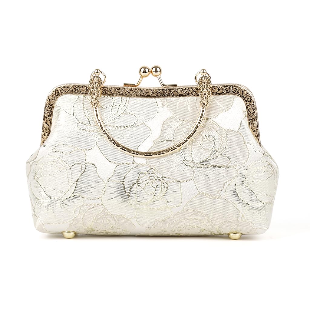 palay PALAY® Chinese Style Cheongsam Evening Bag Mini Crossbody Handbag Floral Embroidery Light Gold for Parties Formal Events-picture-25
