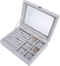 SEMNOX CREATION Jewelry Organizer Box, Jewelry Box Small Travel Jewelry Case Travel Jewelry Organizer Case Earring Storage Box for Necklaces Rings Bracelets