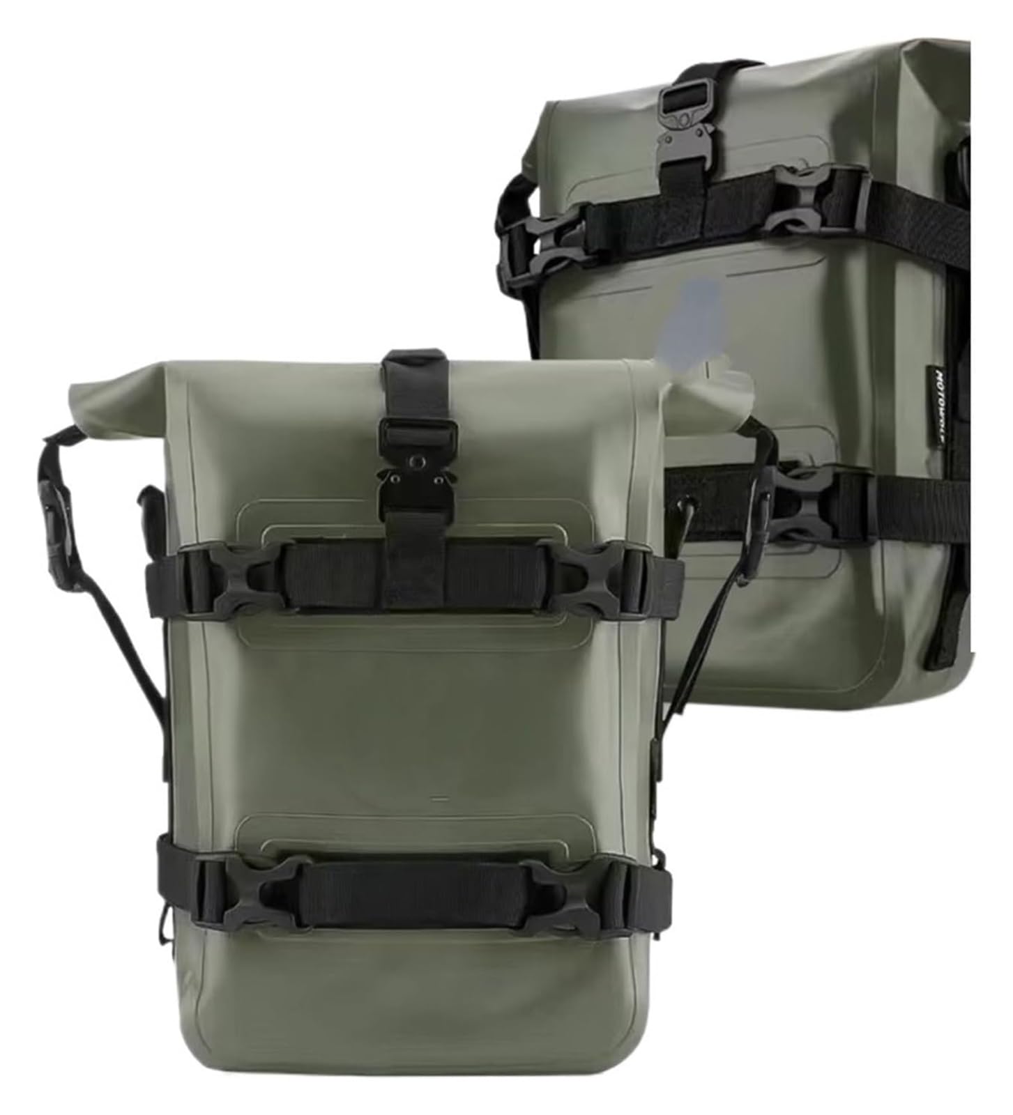 Moto Paraurti Borsa per R1200GS per R1250GS per ADV per NC750X per CB500X Barre di Protezione per Telaio Moto Borsa da Sella Impermeabile per Bagagli(2PC Army Green)