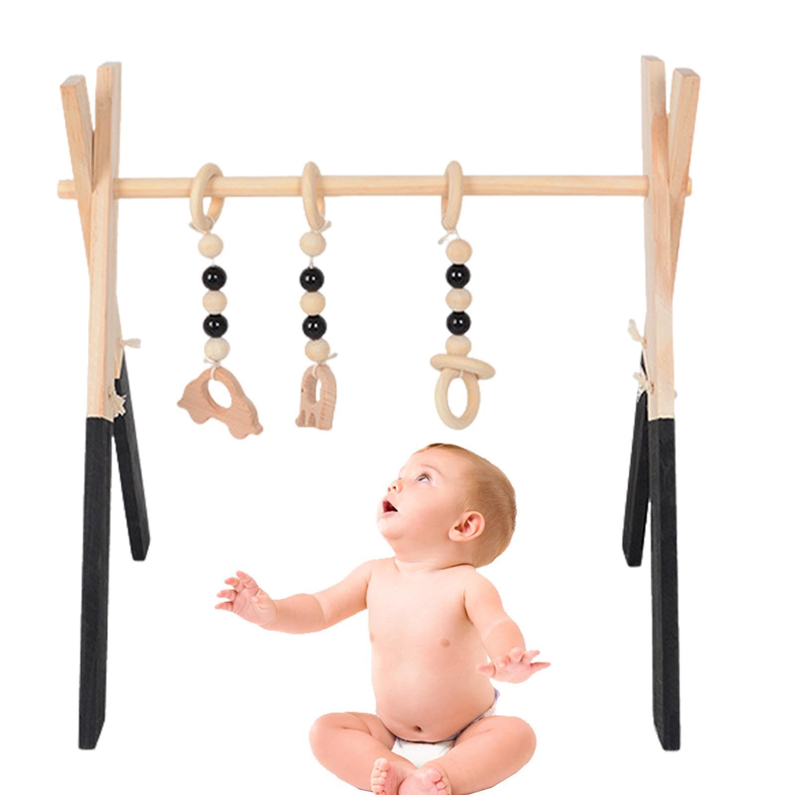 Portique deveil, Gymnase pour Bébé, Gymnase d’activités pour Tout-petits | Gymnase pour tout-petits avec cadre en bois sans odeur | Portique D'Activités pour Bébé, Pliable Équipement Jeu