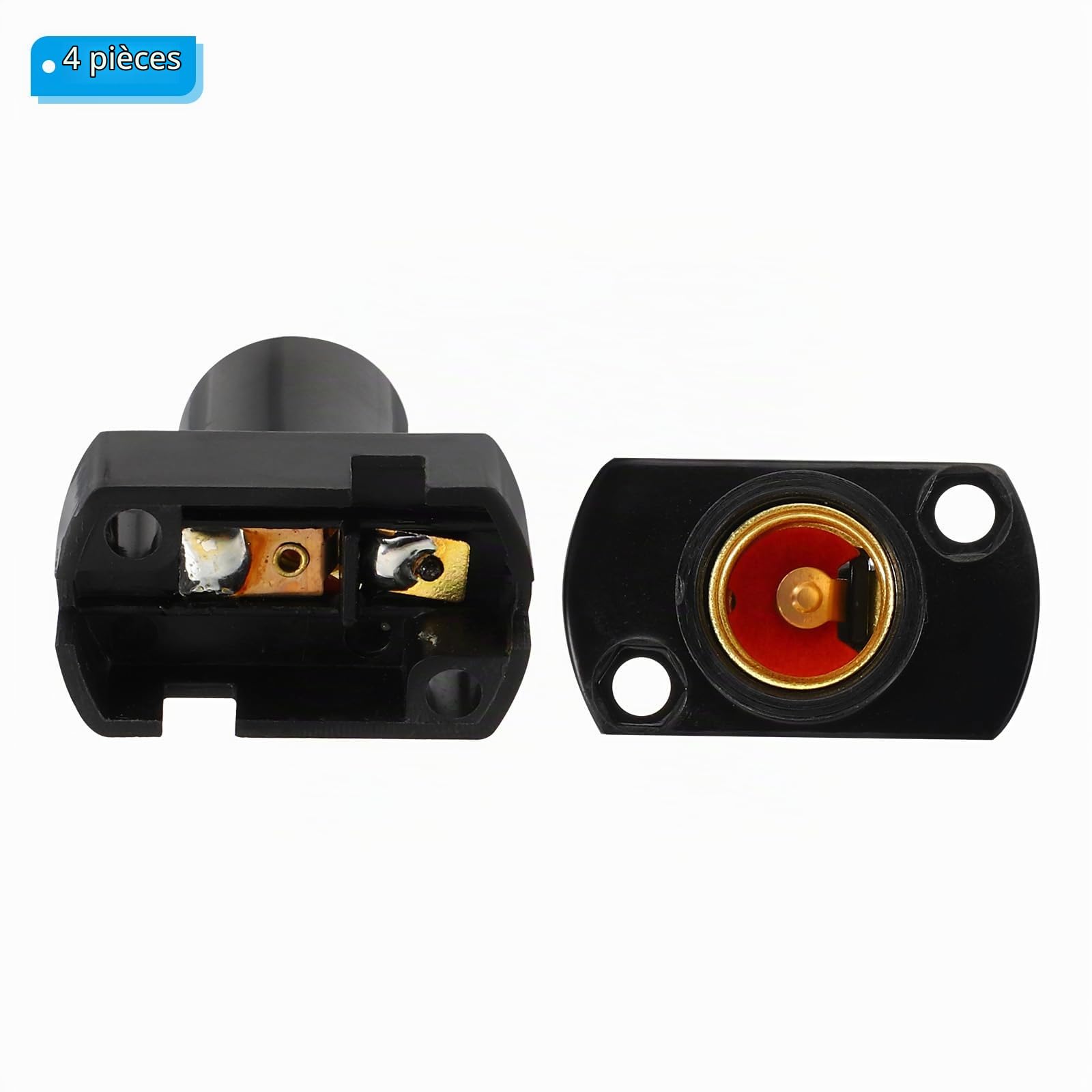 PATIKIL Support d'Ampoule LED à Culot E12, 4 Pièces, en Plastique Résistant à la Chaleur, à Visser, pour Garage, Prise, Sous-Sol, Noir