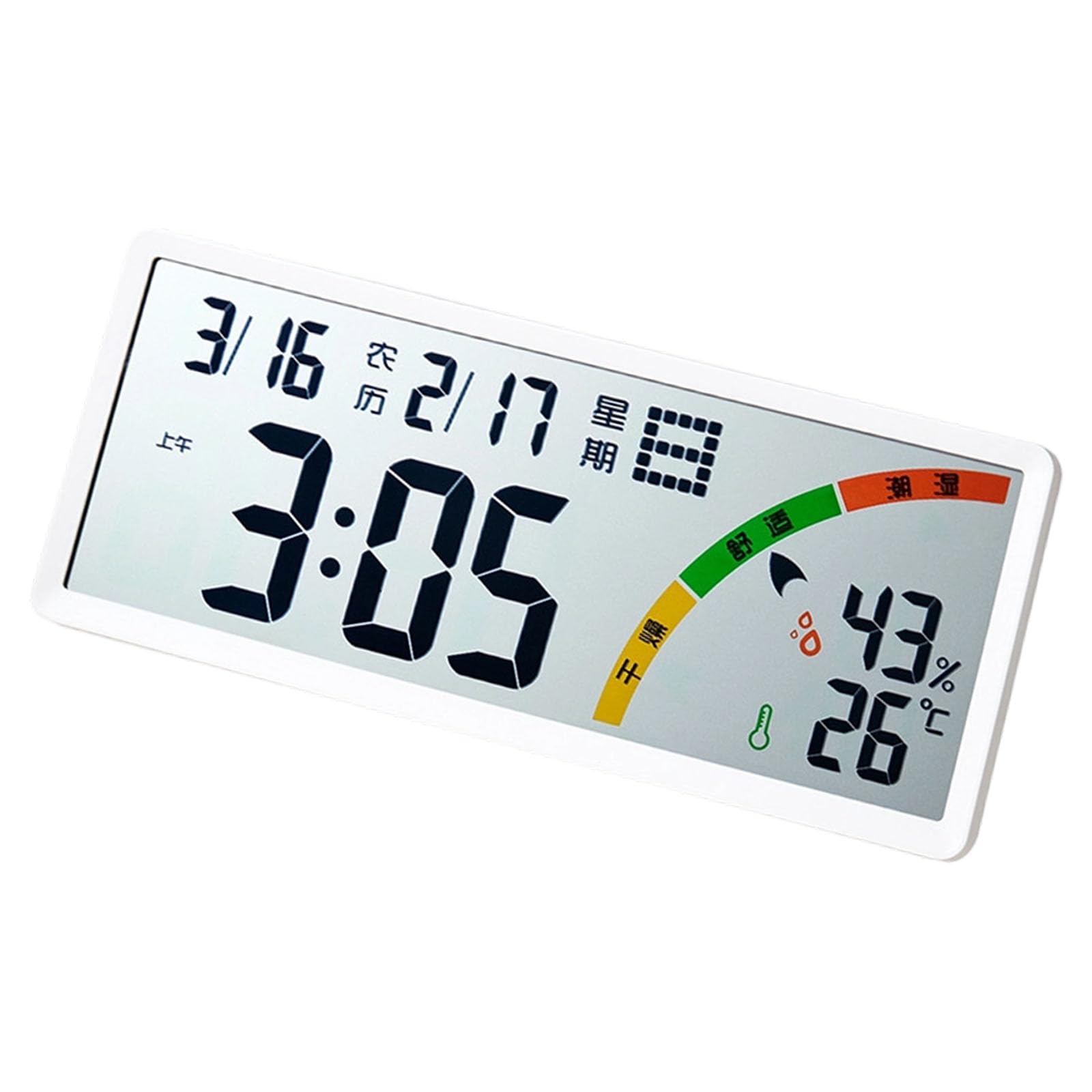 Buxuaaaa Digital Wall Clock Battery Operated Desk Clock with Temperature,Humidities Date Large Display Digital Calendar Clocks Large Wall Battery Operated