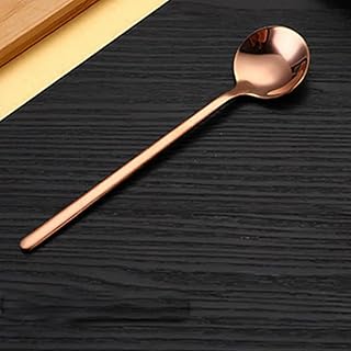 ADAOQIN Cuchara de té de Acero Inoxidable 304, Cuchara de café Redonda de Estilo Coreano, Cuchara para Mezclar Miel, Postre, Regalo
