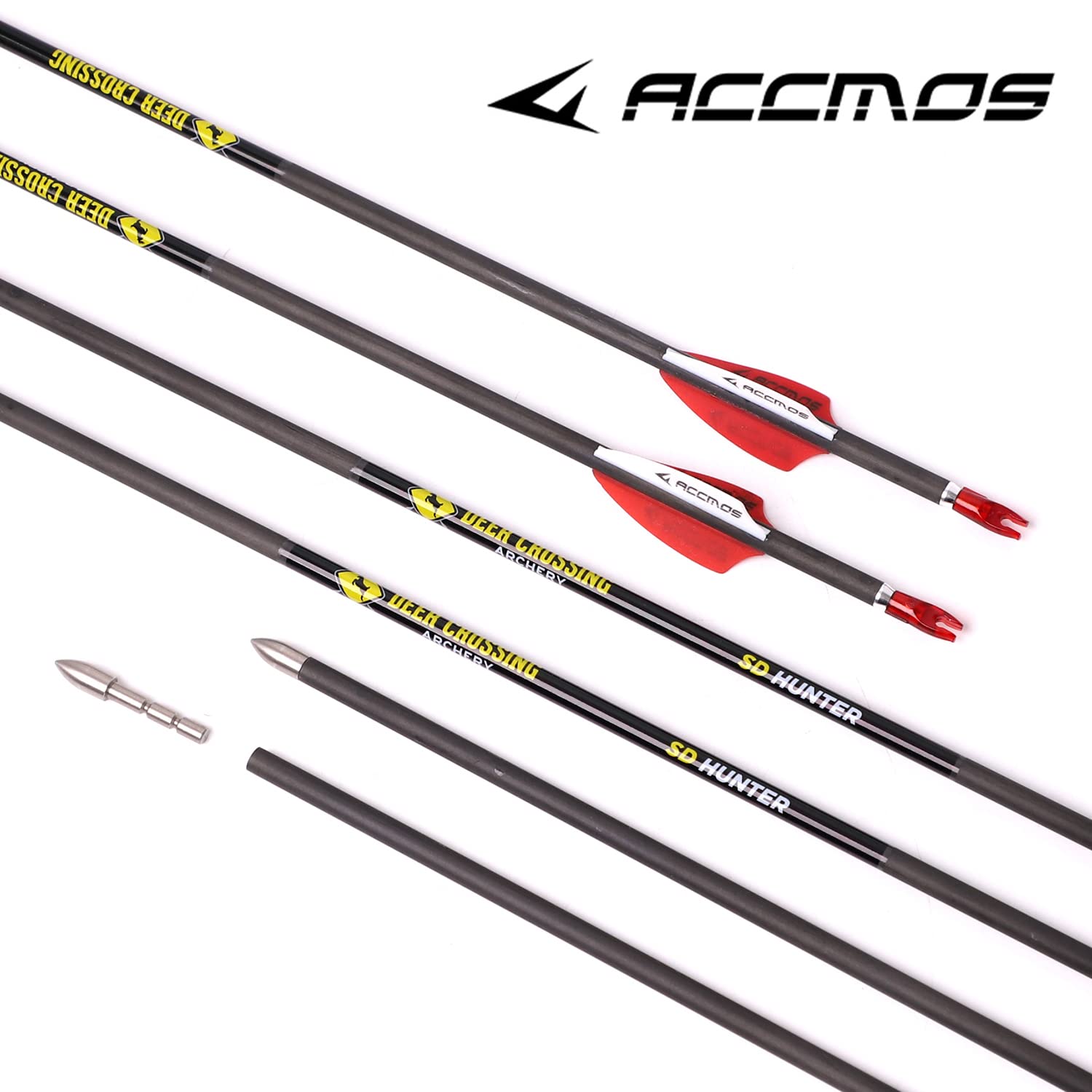 ACCMOS ID 4.2mm Freccia in Puro Carbonio 31 Pollici Spine 350 400 500 600 700 800 900 1000 Frecce di Tiro con L'Arco perArco Ricurvo Arco Composto Caccia & Pratica di Tiro 6/12 pz