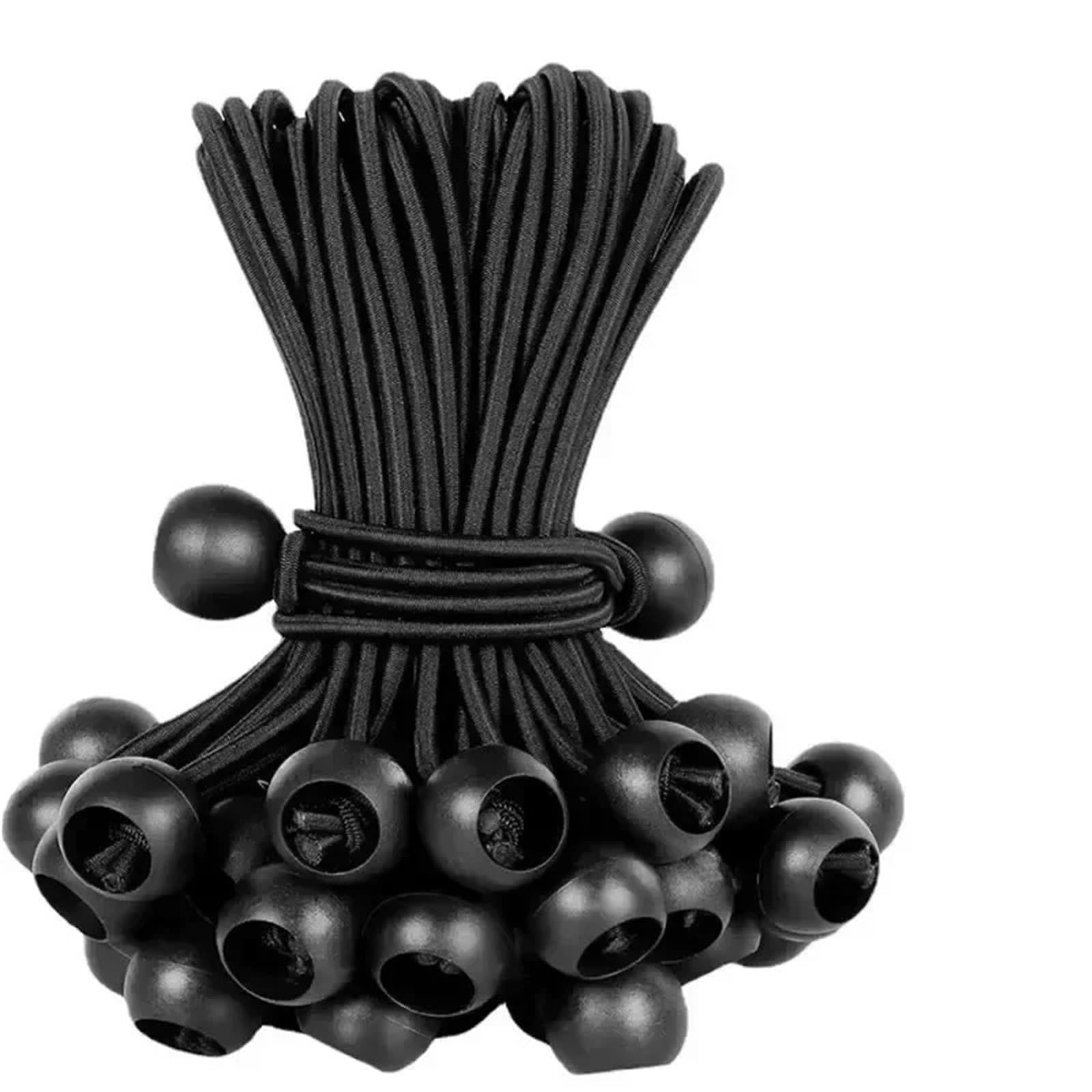 Ball Bungee Cord 100Pcs Bungee Ball Tarps Canvas Tarpaulin Flagpole Ties Cord Ends Elastic Rope Fixed Accessories(15cm)