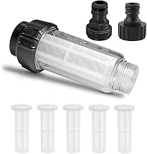 LightBeacon Water Filter for Garden Hose, 3/4 Inch Filter with 5 Filters + 2 Adapters, Pressure Washer Filter Water Filters for Motorhome, Garden Irrigation