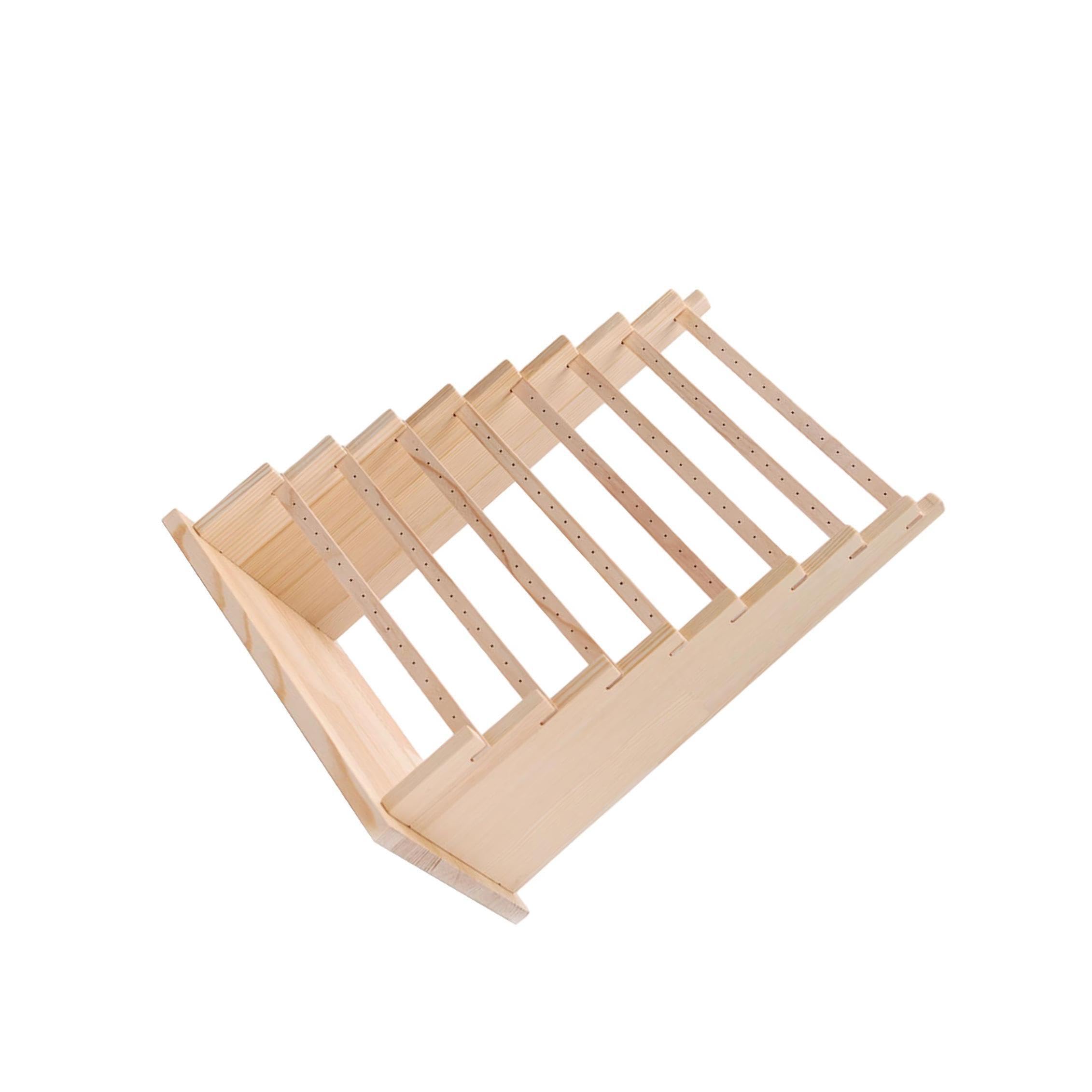 TWISAXC for Creative Jewelry Display Rack Sophisticated Earring Holder Showcases Bracelets Rings And Watches With Elegance Jewelry Display Wood Stand Earring, Beige, 34x24x46cm