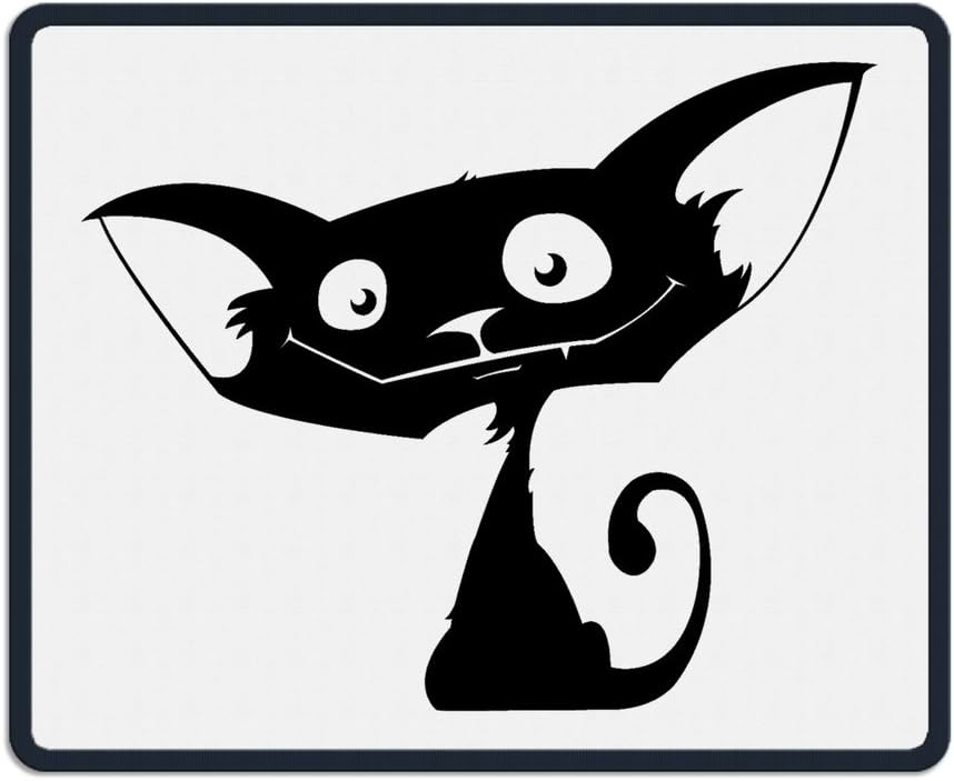 LZKKY Cat Cartoon Logo Extra Large Gaming Mousepad, Waterproof Material Mouse Mat Pad, Stitched Edges Non-Slip Rubber Mats Pads - 3mm Thick |Size: 25x30cm - 6mm Black Side Whipstitch Mouse Mat