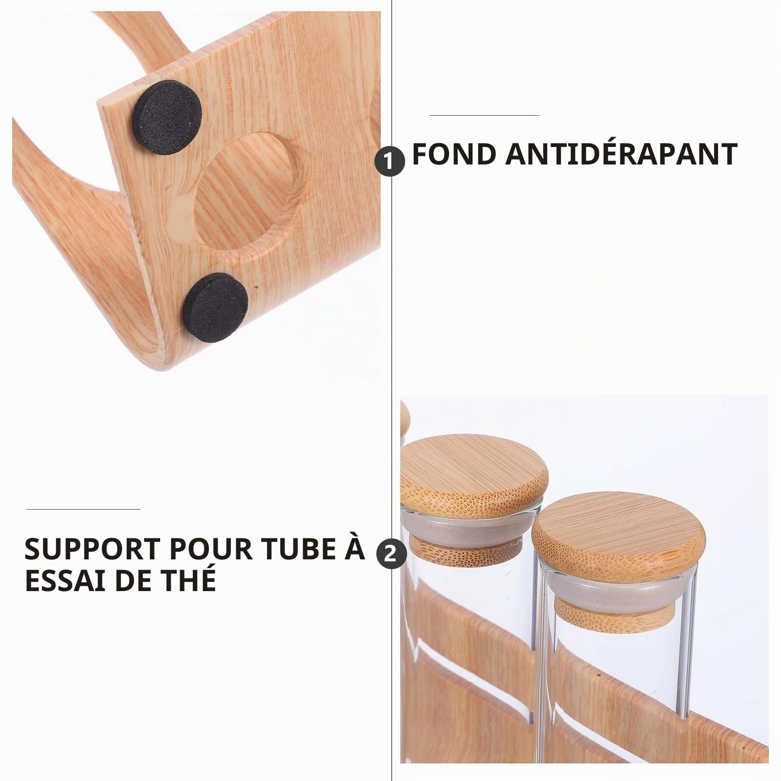 GLEAVI PréSentoir À Grains De Café Transparent Support Tube À Essai En Verre Pour Cuisine Bar Salon De Thé Rangement Pratique Multifonction