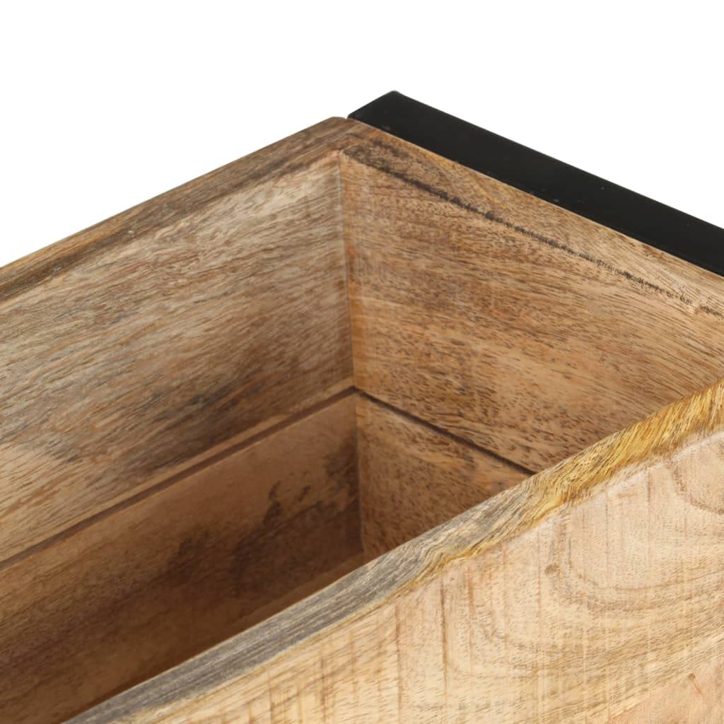 Gartenregal Kräuterbeet Pflanztisch Balkonschrank Pflanzkübel 60x20x68 cm Raues Mangoholz Robuste und dekorative Gartengestaltung für vielseitige Anwendungen
