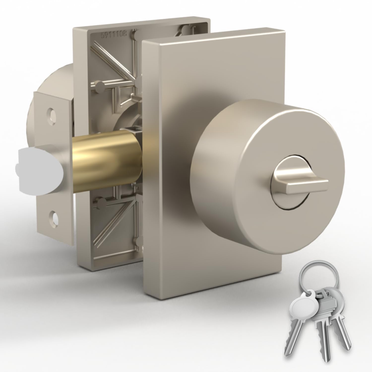 Gold Privacy Door Knobs with Lock - Mega Handles -20