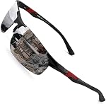 PUKCLAR Mens Driving Sunglasses Polarized Sports Sunglasses Al-Mg Metal Frame Cycling Fishing Golf Goggles