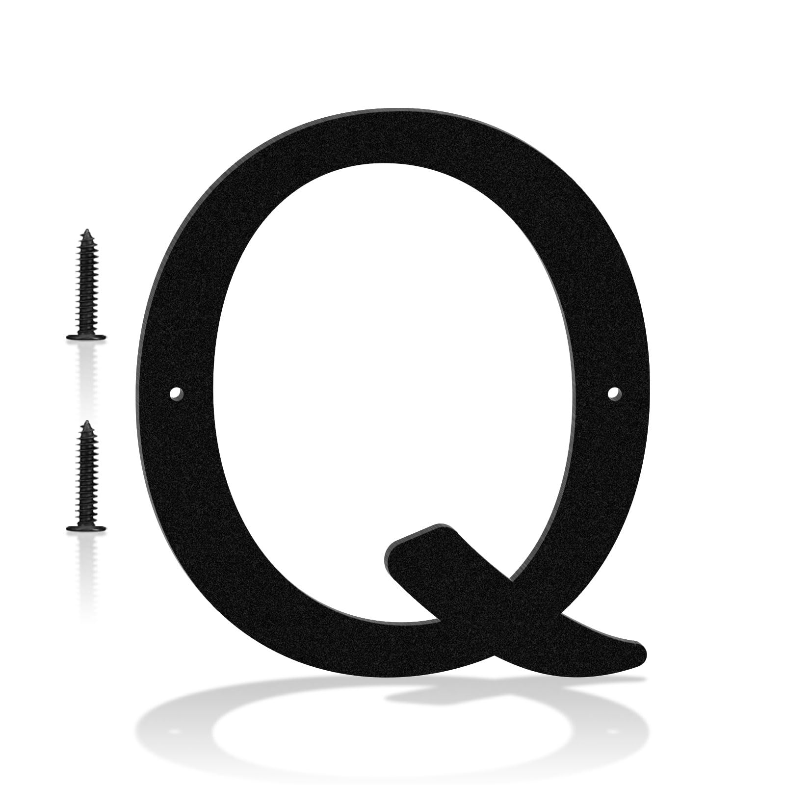 7 Inch Black Modern Metal House Numbers, Clear Address Signs for Apartments, Hotels, Gardens, Waterproof Rustproof Metal, Easy Installation with Nail Kit, Enhance the Appeal of Your Home (Q)
