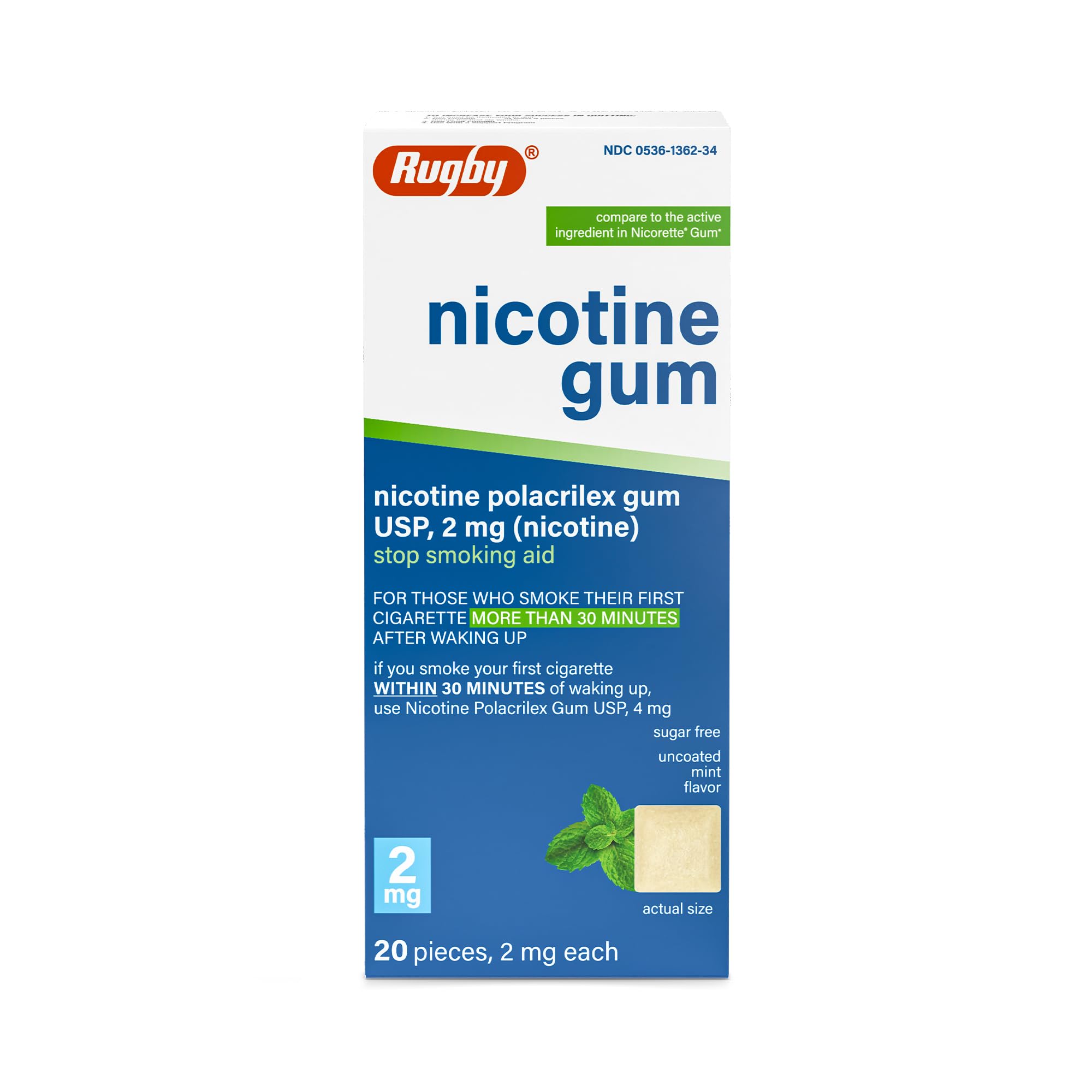 Nicotine Gum 2 MG RFL Mint*Rug Size: 20