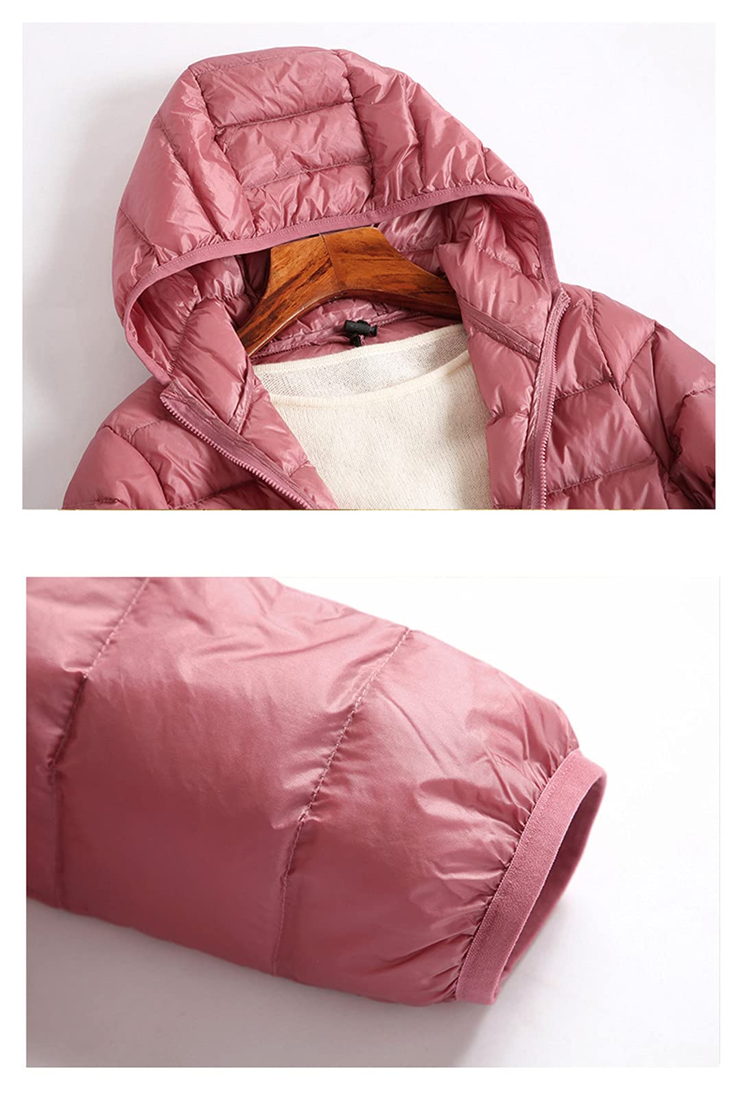 Doudoune fine en duvet de canard blanc ultra léger pour femme